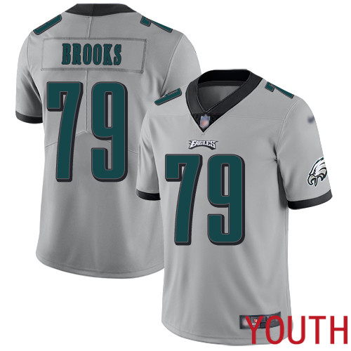Youth Philadelphia Eagles #79 Brandon Brooks Limited Silver Inverted Legend NFL Jersey Football